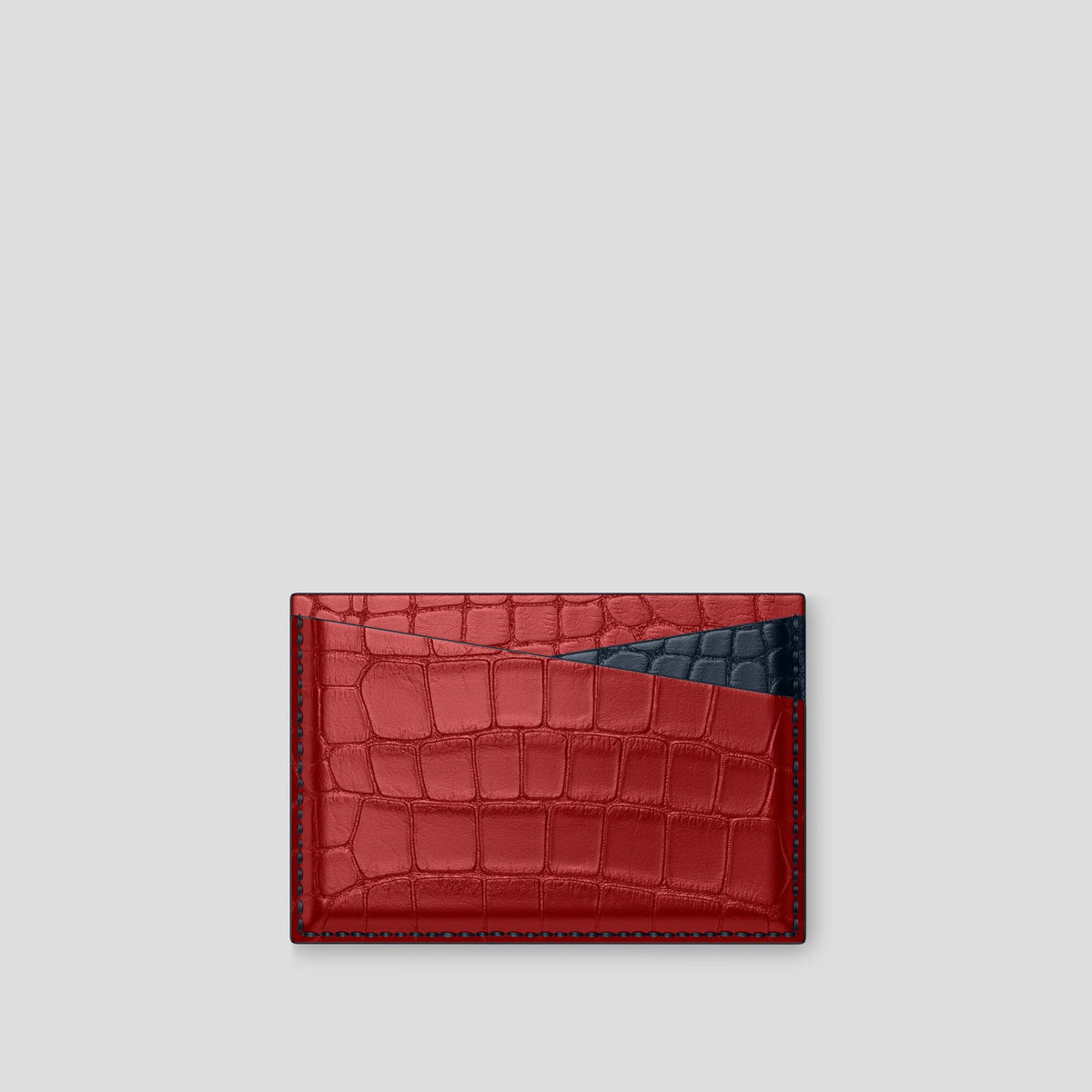 Red 4-Card Holder Alligator -3 | Red