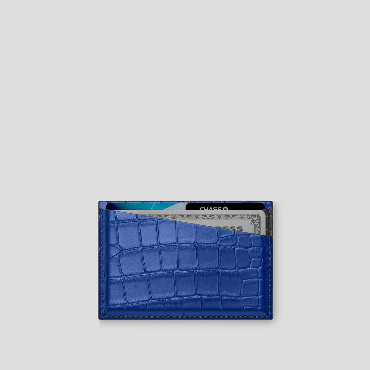 Royal Blue 4-Card Holder Alligator -1 | Royal-Blue