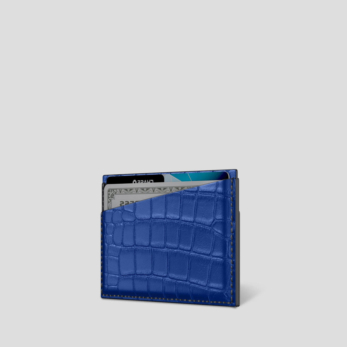 Royal Blue 4-Card Holder Alligator -3 | Royal-Blue