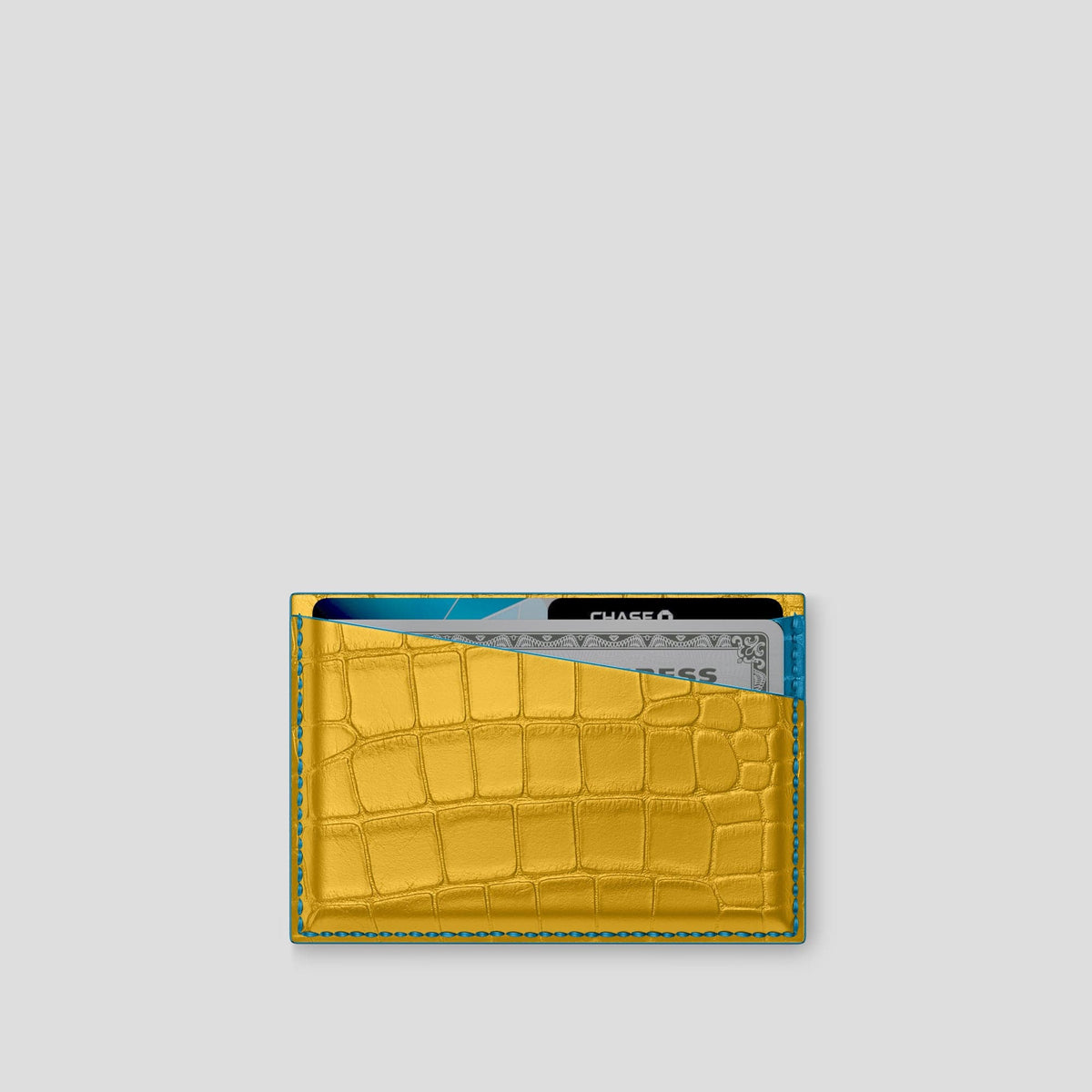 Yellow 4-Card Holder Alligator -1 | Yellow