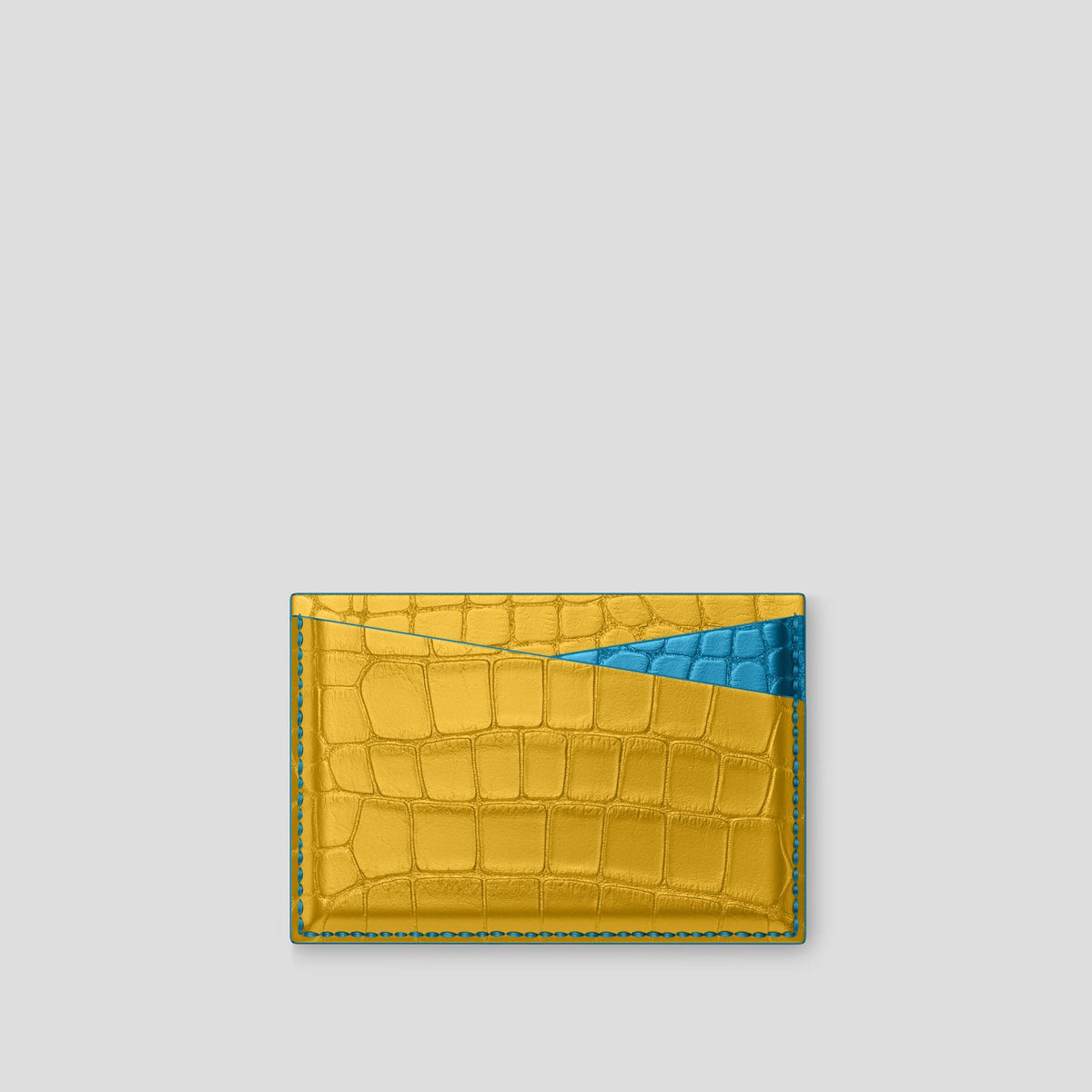 Yellow 4-Card Holder Alligator -2 | Yellow