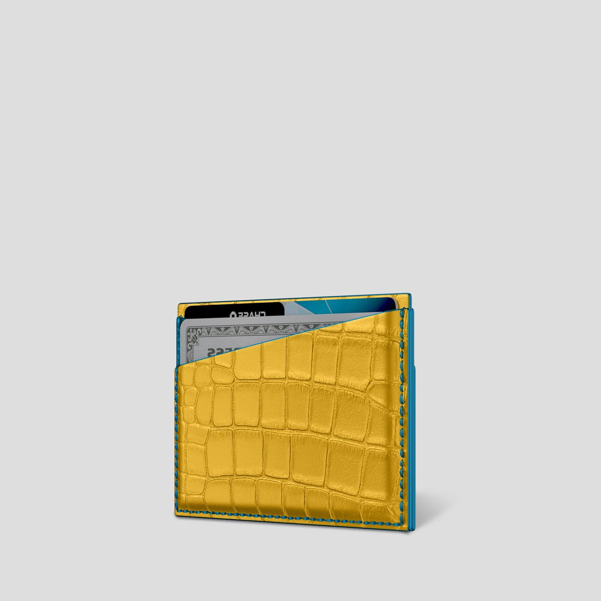 Yellow 4-Card Holder Alligator -3 | Yellow