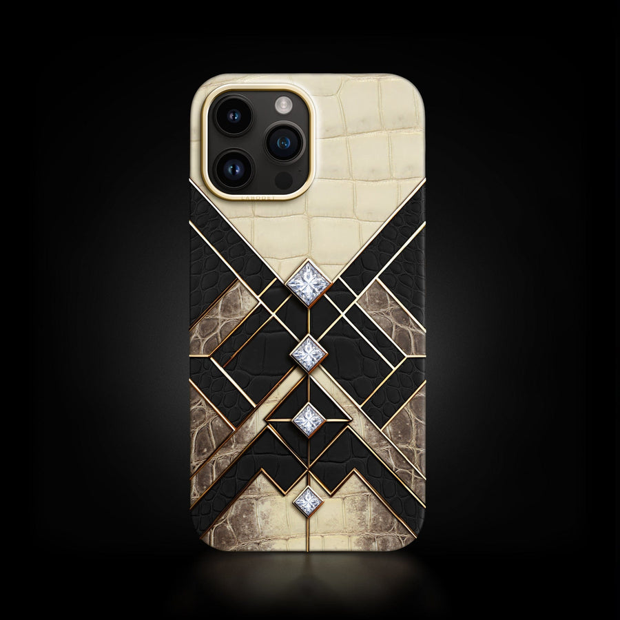Ai-Generated Classic Case For iPhone 15 Pro Max In Alligator With Diamonds