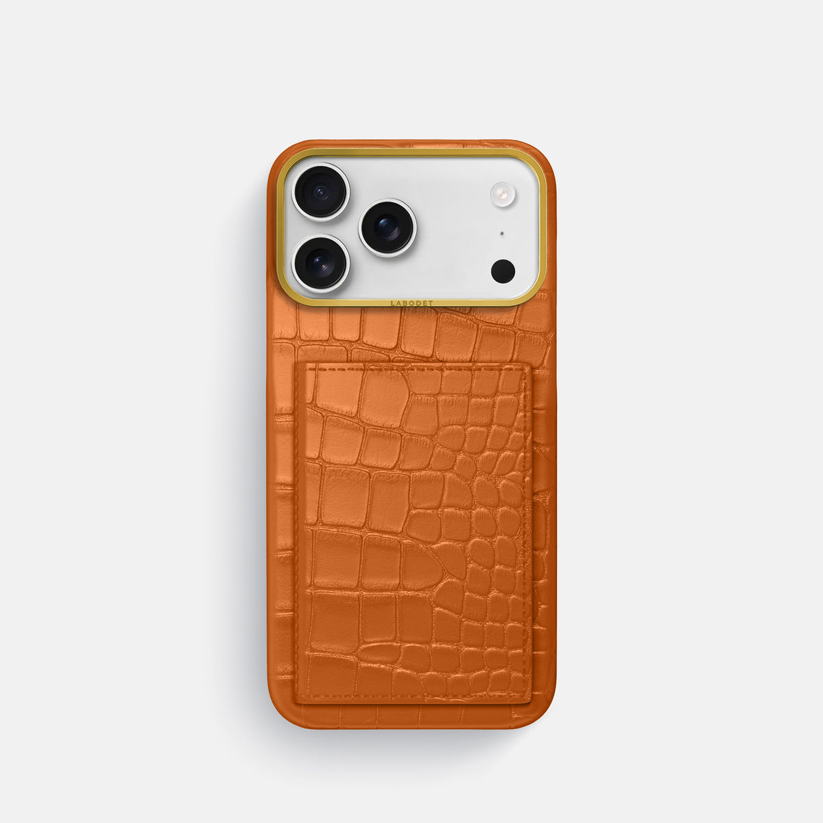 Bi-Fold Case For iPhone 17 Pro In Alligator -1 | Orange-Gold