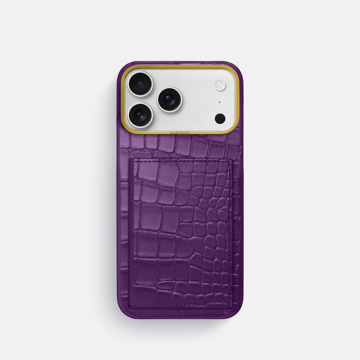 Bi-Fold Case For iPhone 17 Pro In Alligator -1 | Purple-Gold