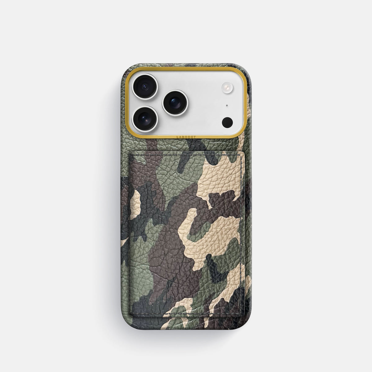 Bi-Fold Case For iPhone 17 Pro In Calf -1 | Camouflage-Gold