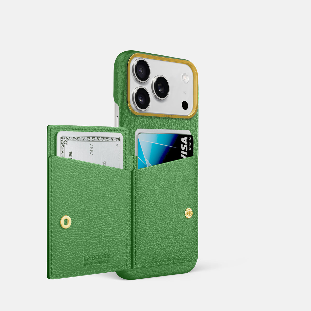 Bi-Fold Case For iPhone 17 Pro In Calf -2 | Herb-Gold