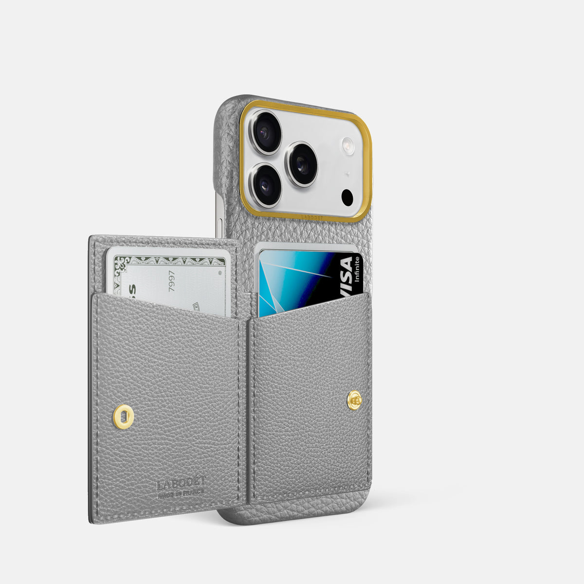 Bi-Fold Case For iPhone 17 Pro In Calf -2 | Nuage-Gold