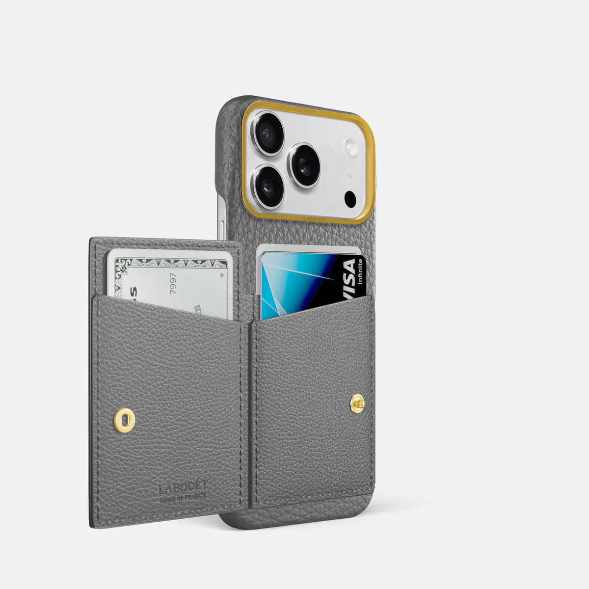 Bi-Fold Case For iPhone 17 Pro In Calf -2 | Souris-Gold