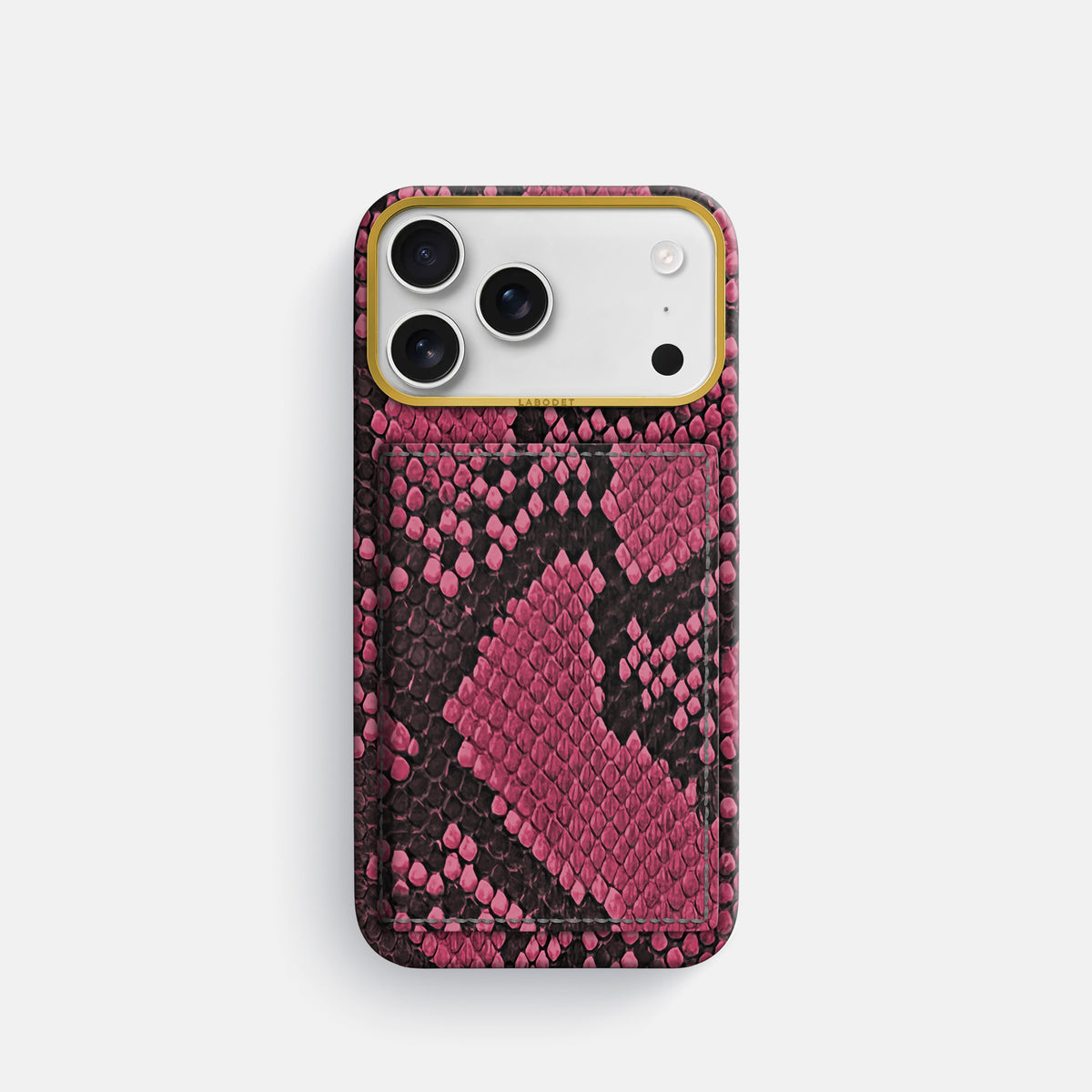 Bi-Fold Case For iPhone 17 Pro In Deluxe Python -1 | Burgundy-Gold