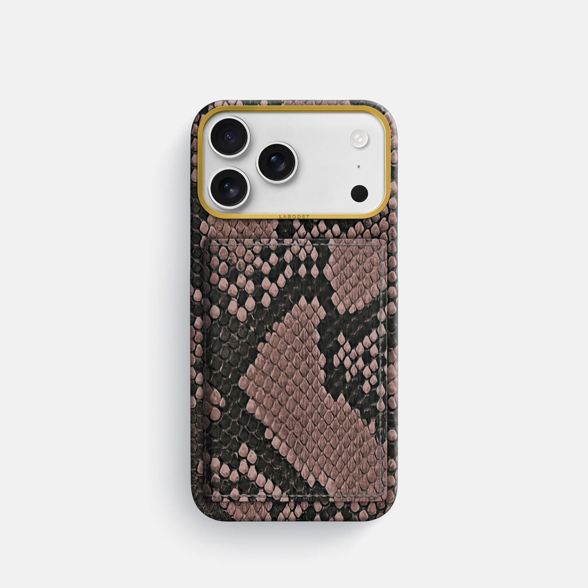 Bi-Fold Case For iPhone 17 Pro In Deluxe Python -1 | Mahogany-Brown-Gold