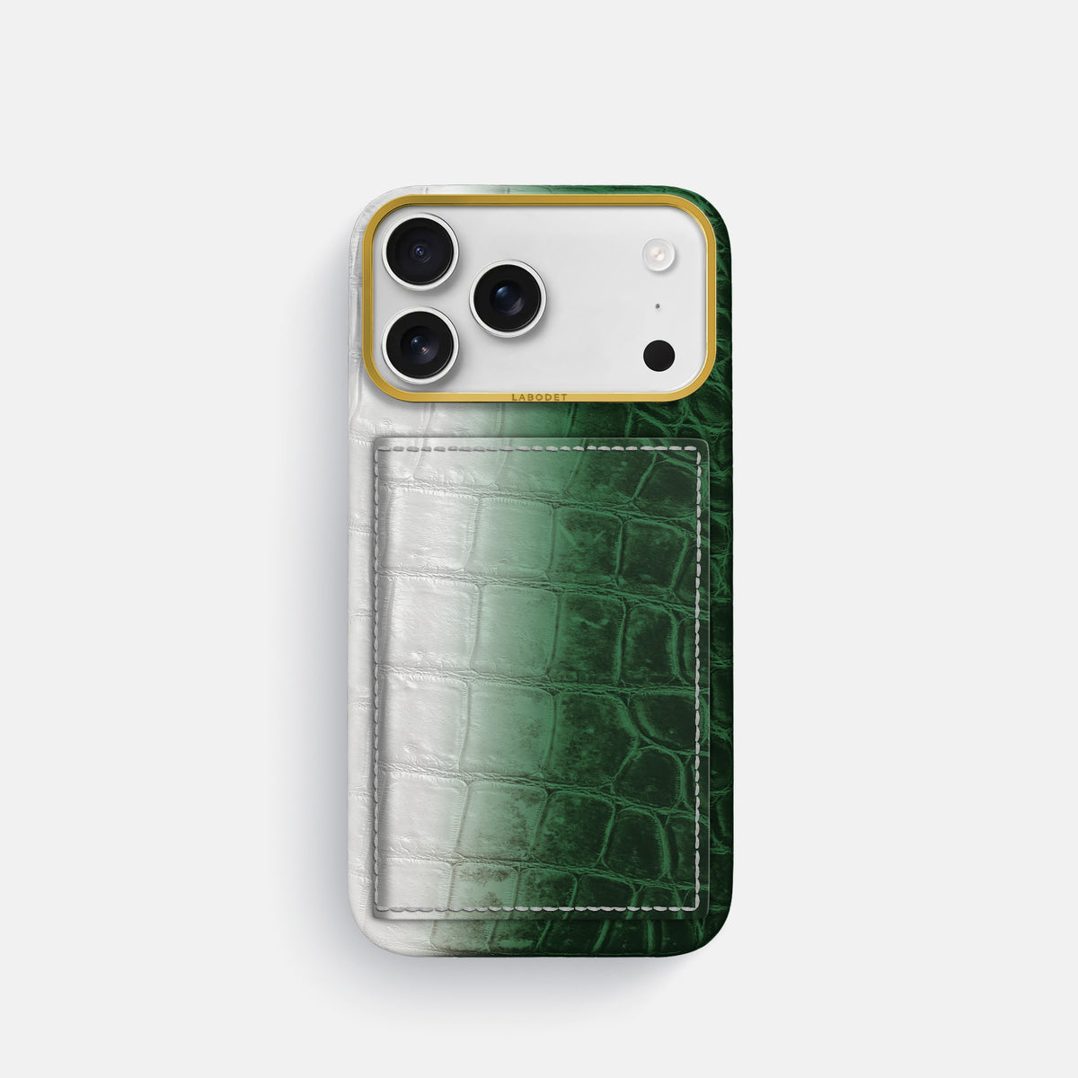 Bi-Fold Case For iPhone 17 Pro In Himalayan Crocodile -1 | Green-Gold