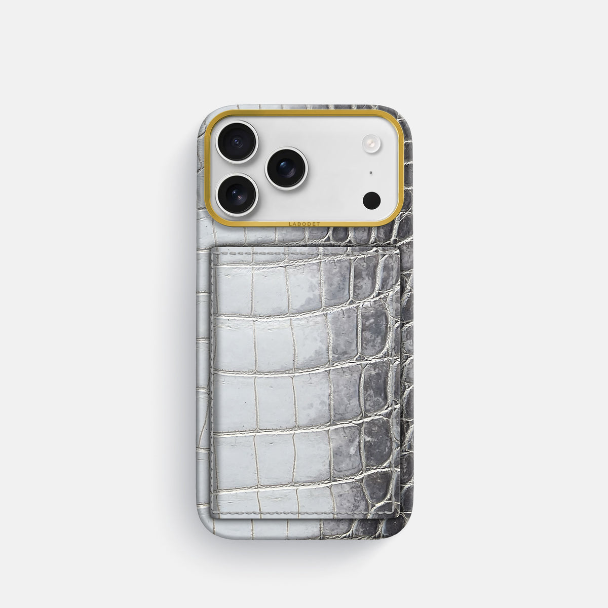 Bi-Fold Case For iPhone 17 Pro In Himalayan Crocodile -1 | Silver-Gold