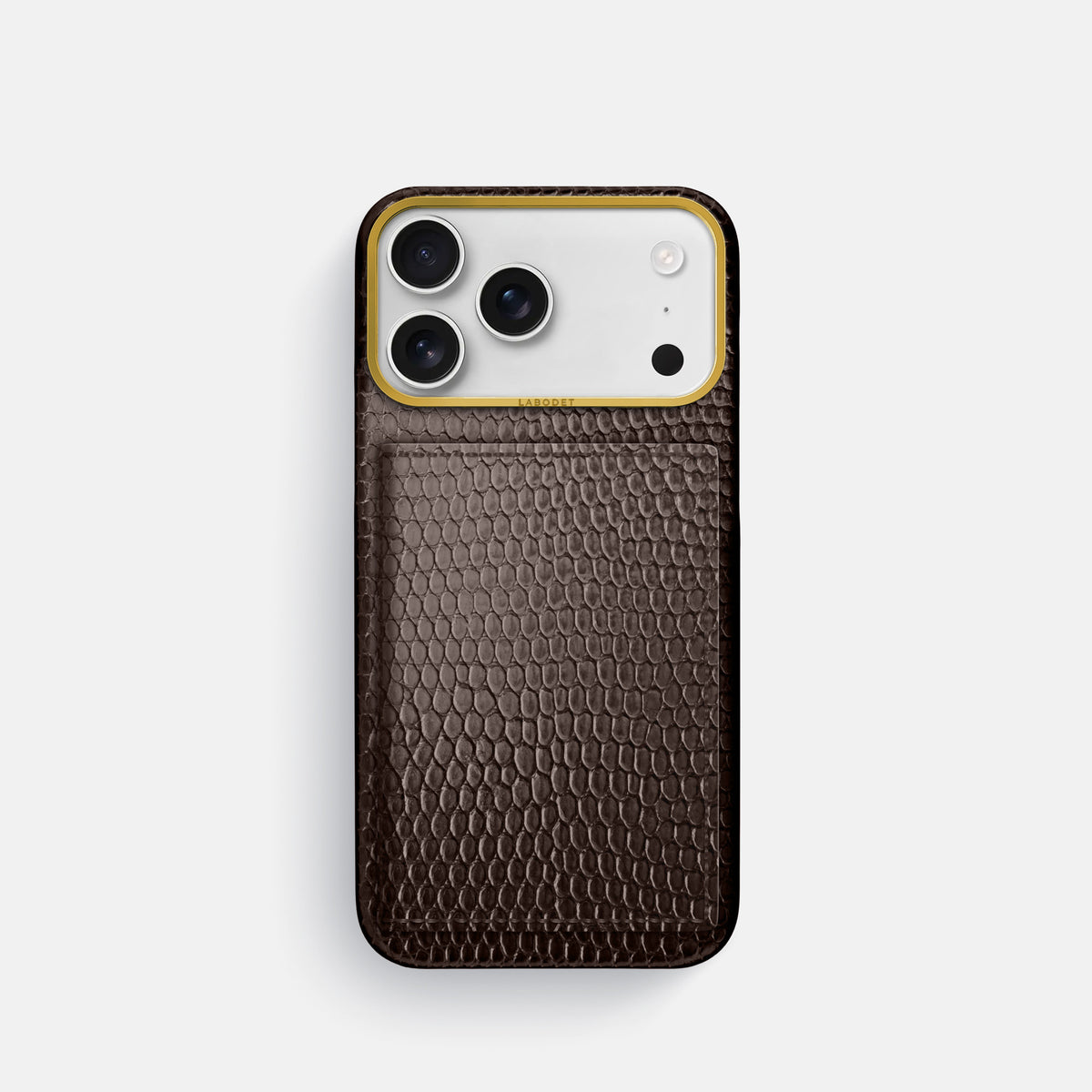 Bi-Fold Case For iPhone 17 Pro In Lizard -1 | Brown-Gold