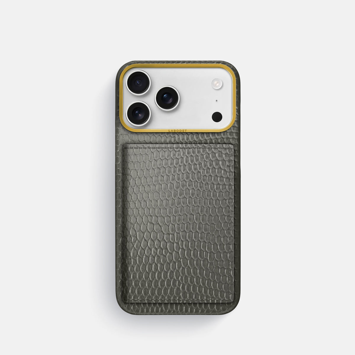 Bi-Fold Case For iPhone 17 Pro In Lizard -1 | Grey-Gold