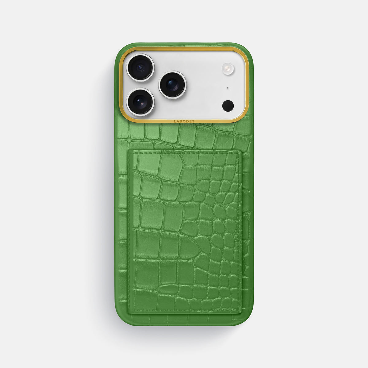 Bi-Fold Case For iPhone 17 Pro Max In Alligator -1 | Apple-Green-Gold