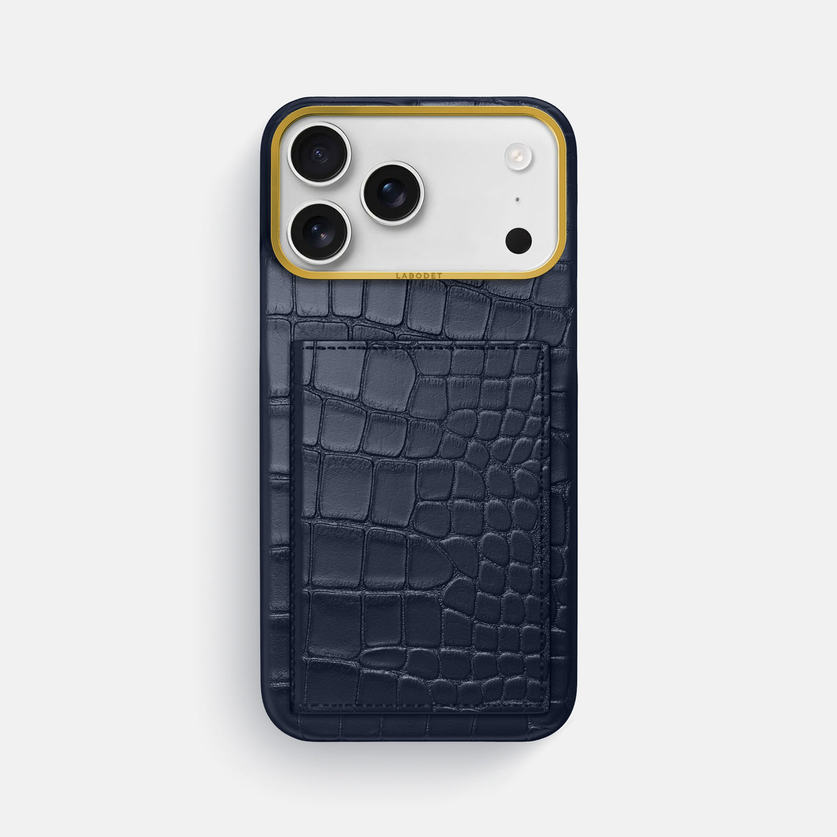 Bi-Fold Case For iPhone 17 Pro Max In Alligator -1 | Navy-Blue-Gold