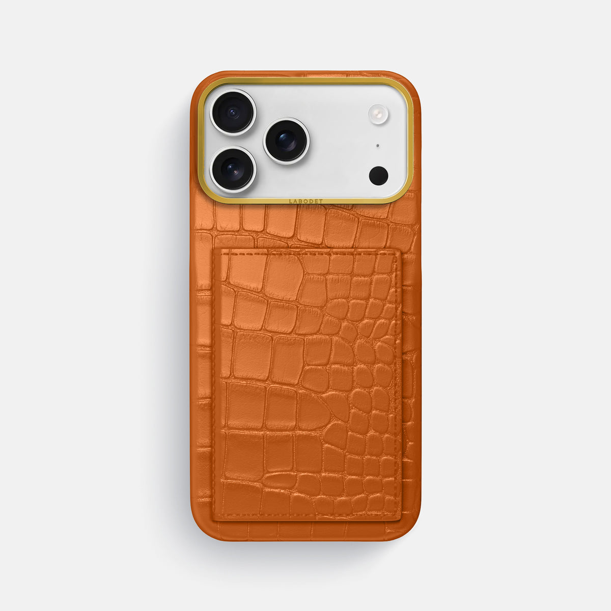 Bi-Fold Case For iPhone 17 Pro Max In Alligator -1 | Orange-Gold