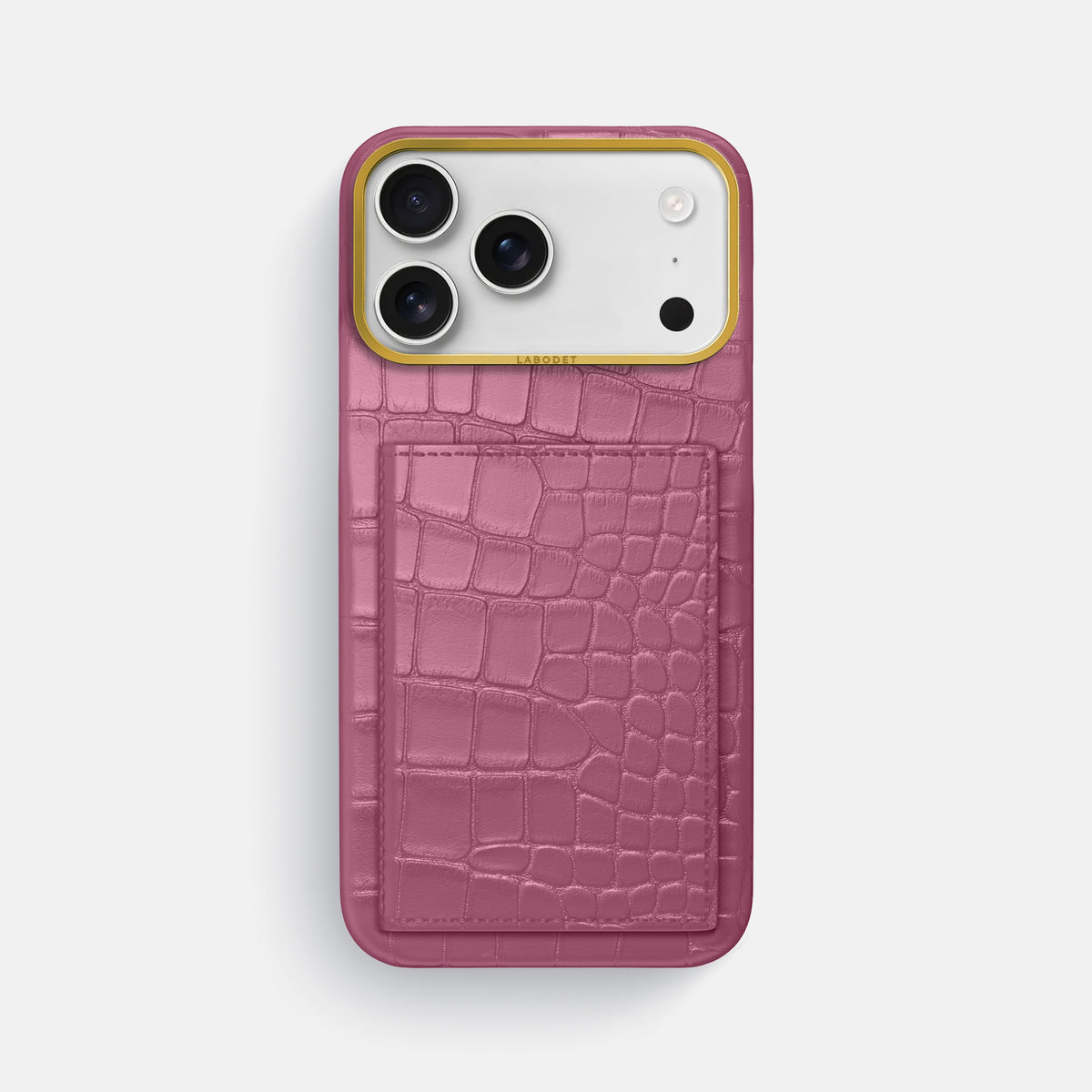 Bi-Fold Case For iPhone 17 Pro Max In Alligator -1 | Pink-Lagoon-Gold