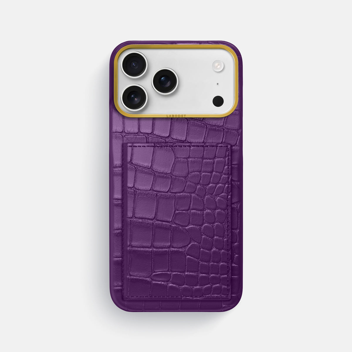 Bi-Fold Case For iPhone 17 Pro Max In Alligator -1 | Purple-Gold