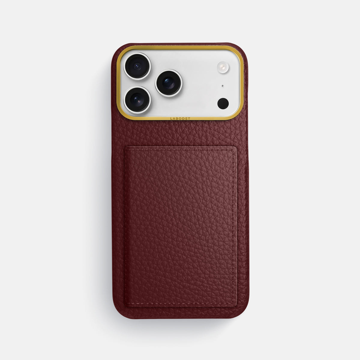 Bi-Fold Case For iPhone 17 Pro Max In Calf -1 | Bordeaux-Gold