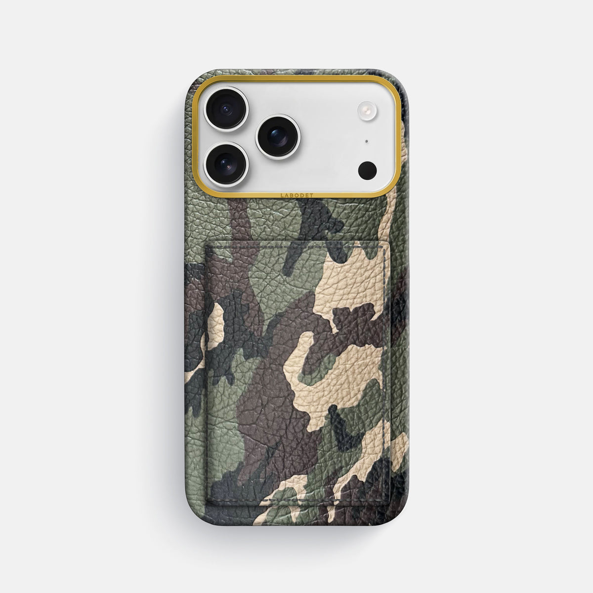 Bi-Fold Case For iPhone 17 Pro Max In Calf -1 | Camouflage-Gold