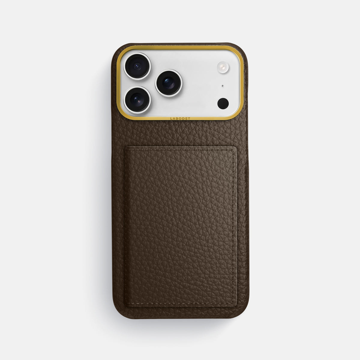 Bi-Fold Case For iPhone 17 Pro Max In Calf -1 | Dark-Brown-Gold