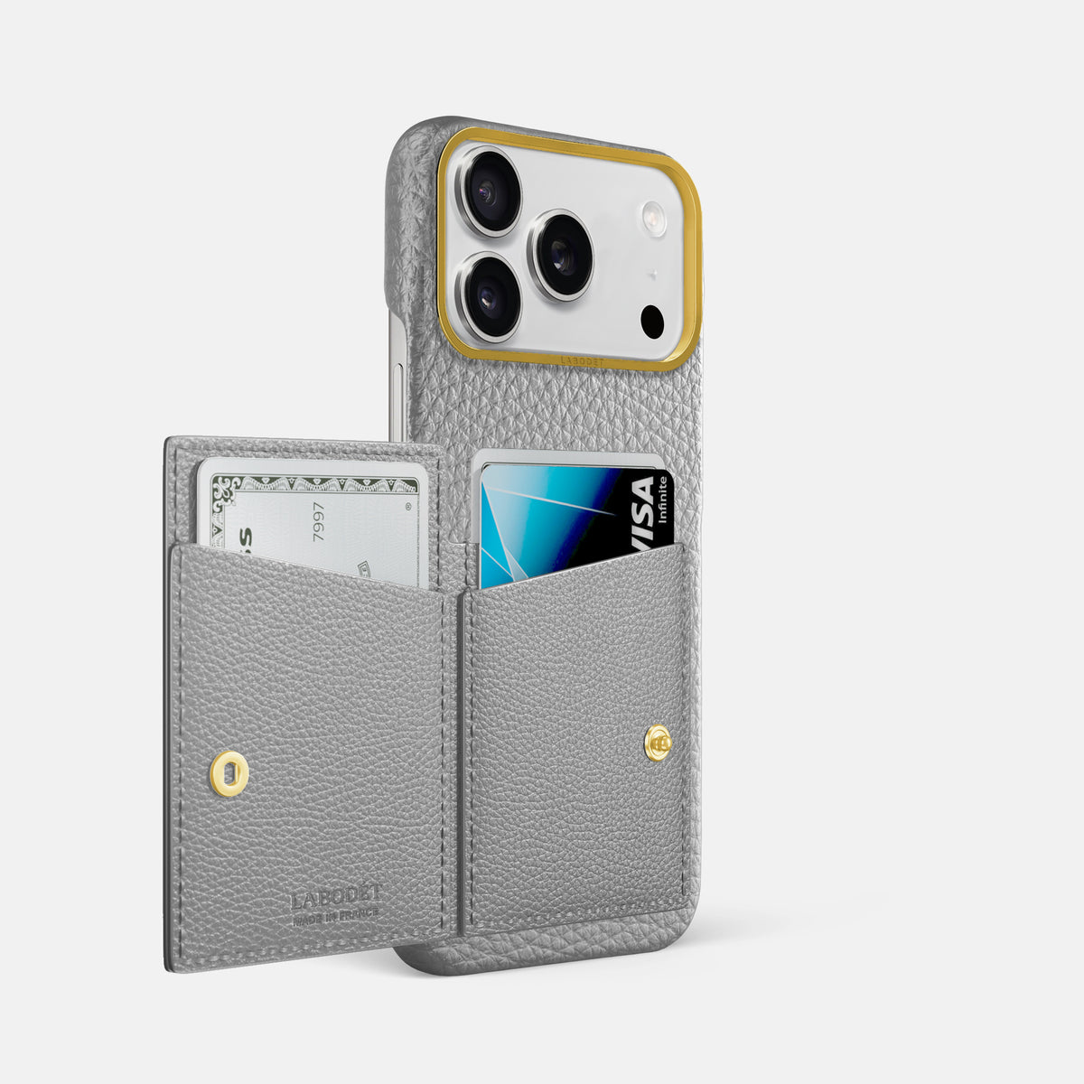 Bi-Fold Case For iPhone 17 Pro Max In Calf -2 | Nuage-Gold