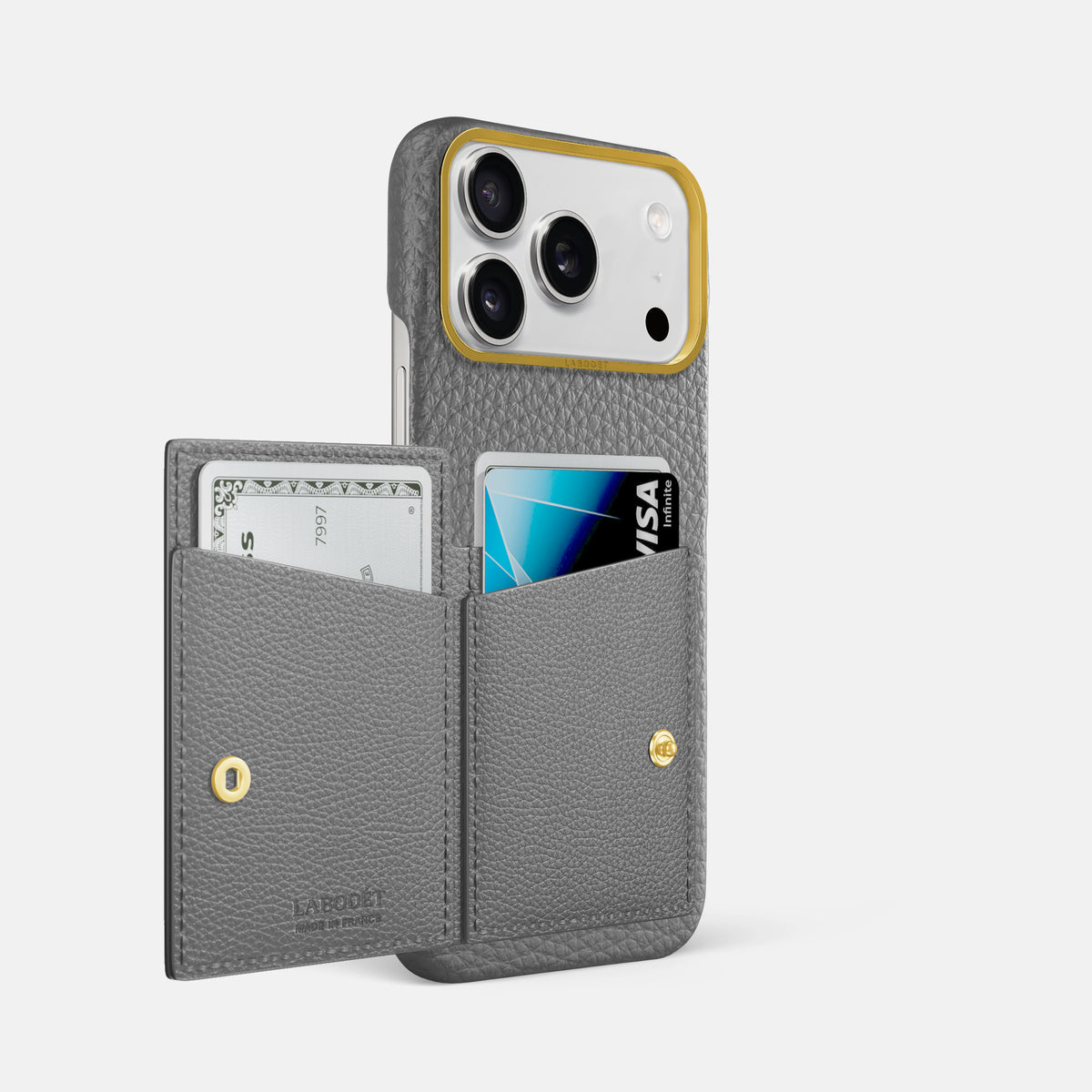 Bi-Fold Case For iPhone 17 Pro Max In Calf -2 | Souris-Gold