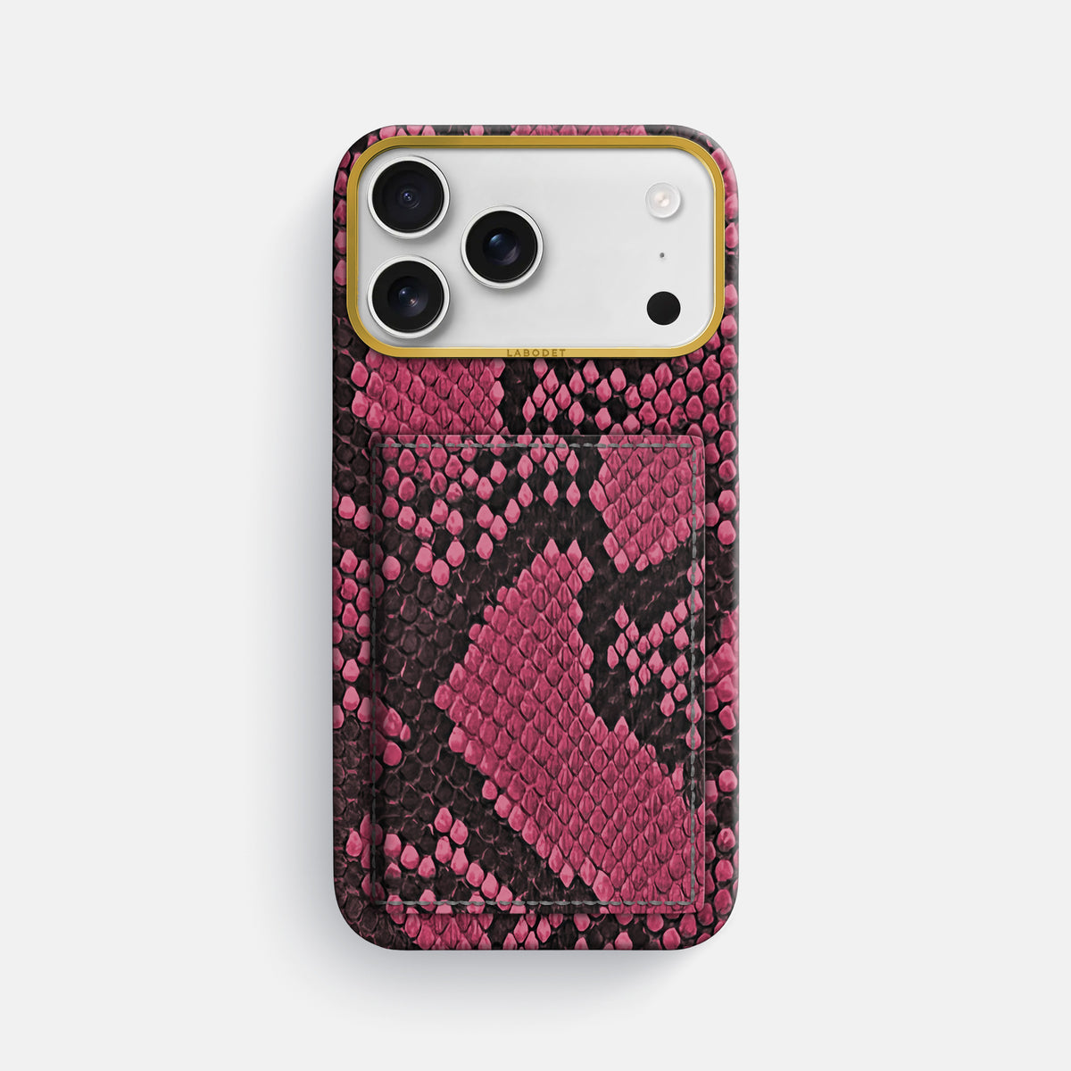 Bi-Fold Case For iPhone 17 Pro Max In Deluxe Python -1 | Burgundy-Gold