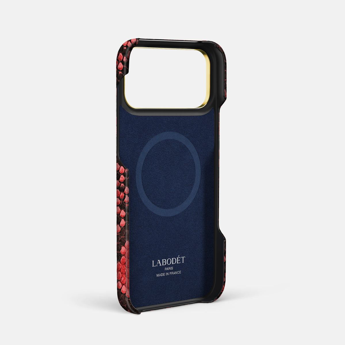 Bi-Fold Case For iPhone 17 Pro Max In Deluxe Python -3 | Red-Gold
