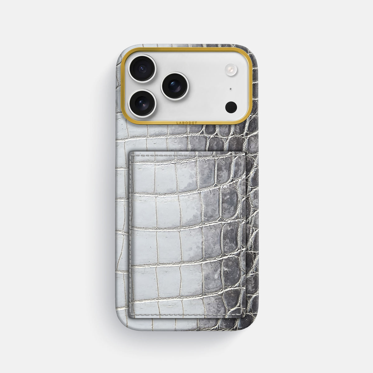 Bi-Fold Case For iPhone 17 Pro Max In Himalayan Crocodile -1 | Silver-Gold