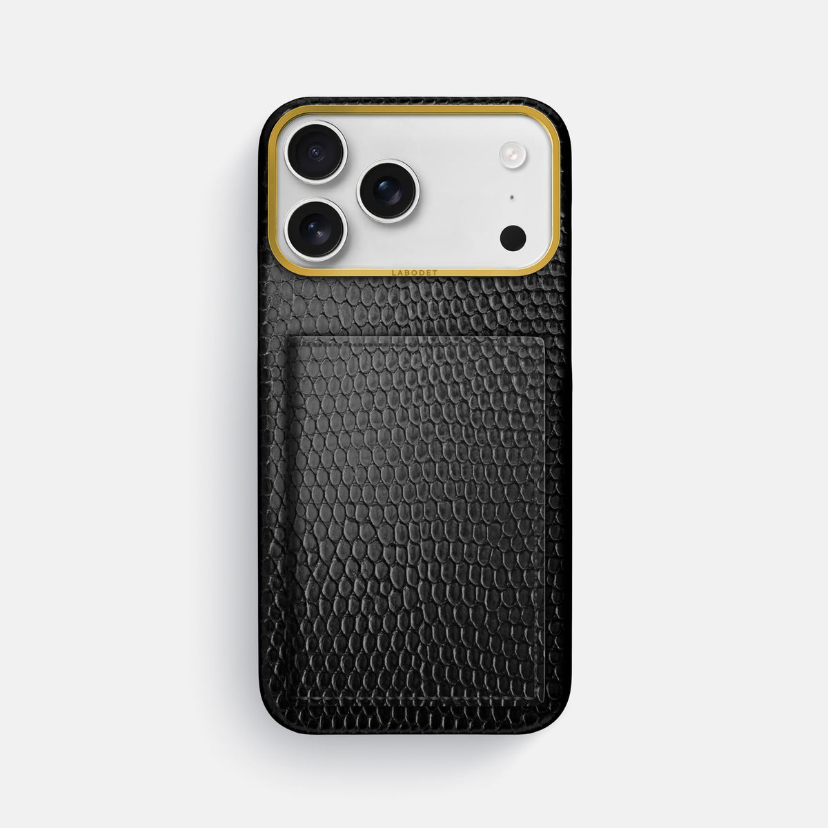 Bi-Fold Case For iPhone 17 Pro Max In Lizard -1 | Black-Gold