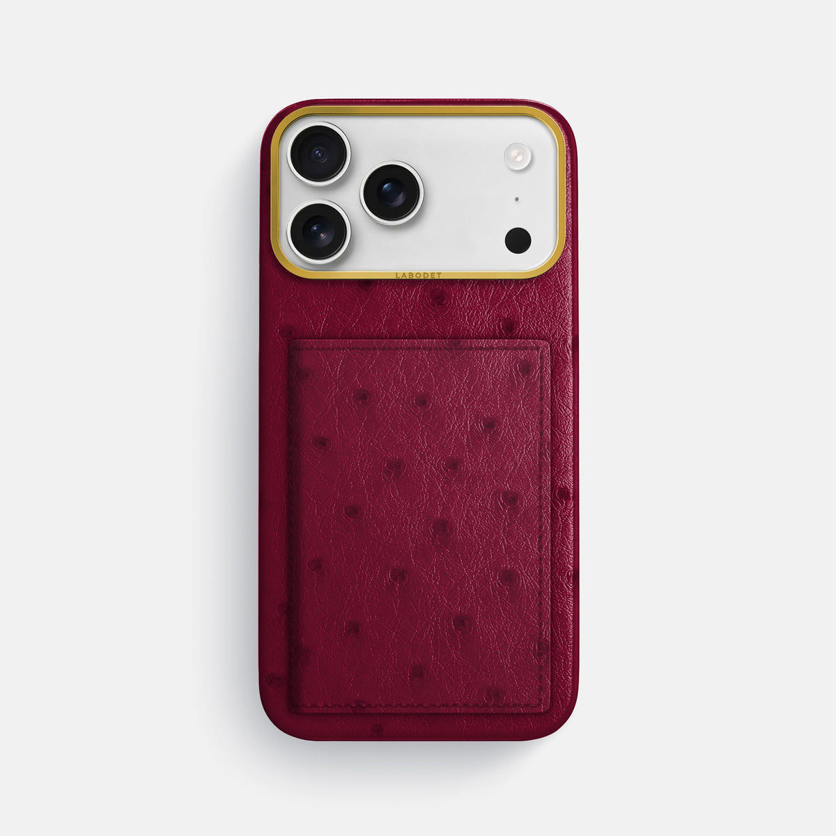 Bi-Fold Case For iPhone 17 Pro Max In Ostrich -1 | Bordeaux-Gold