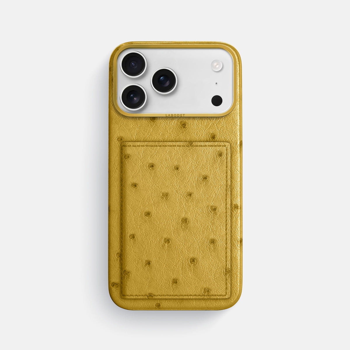 Bi-Fold Case For iPhone 17 Pro Max In Ostrich -1 | Gold-Gold