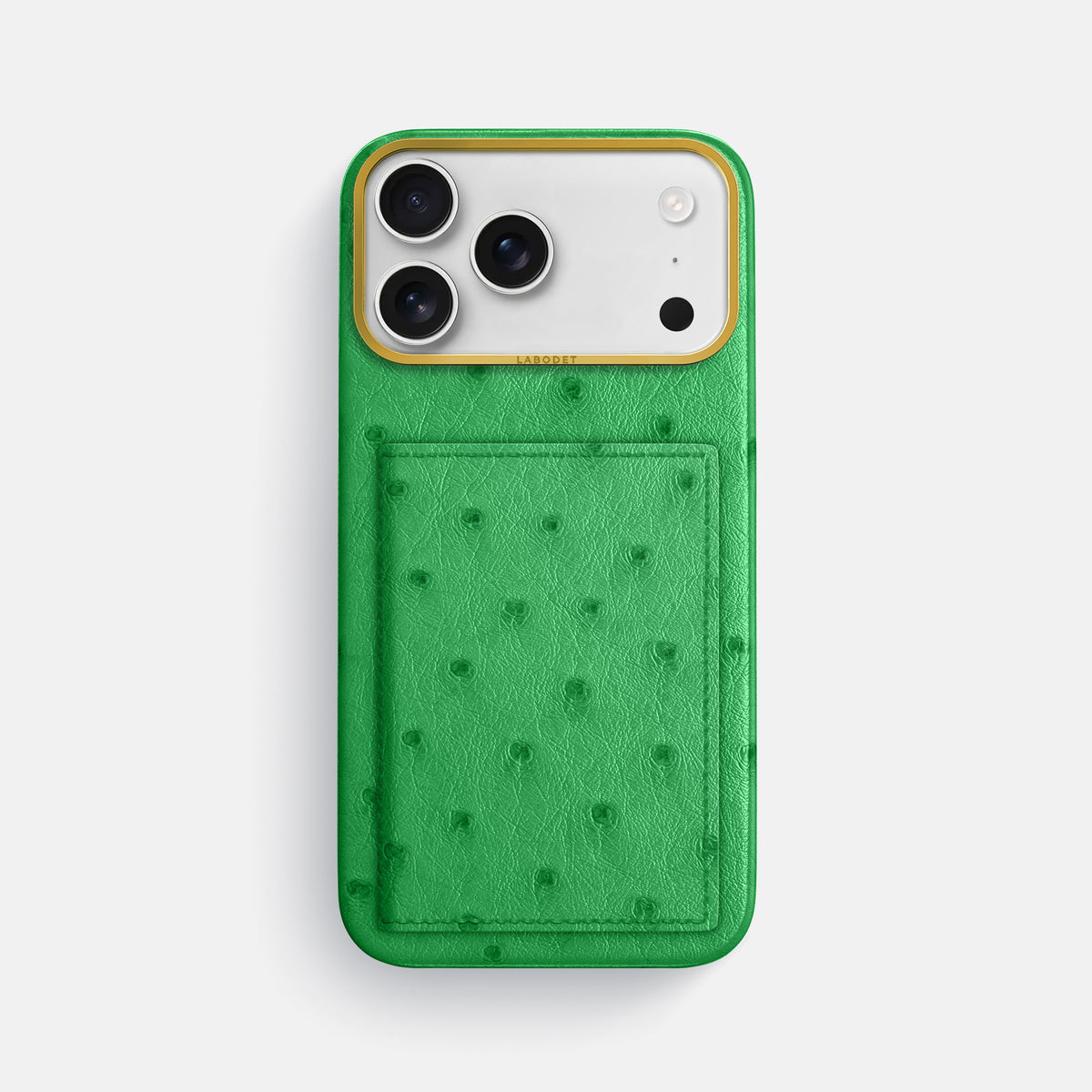 Bi-Fold Case For iPhone 17 Pro Max In Ostrich -1 | Kentucky-Green-Gold