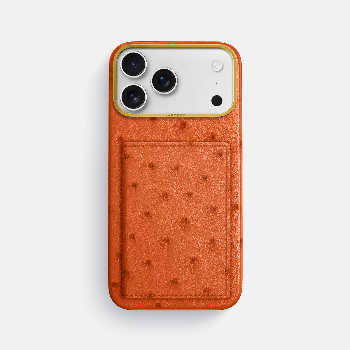 Bi-Fold Case For iPhone 17 Pro Max In Ostrich -1 | Orange-Gold
