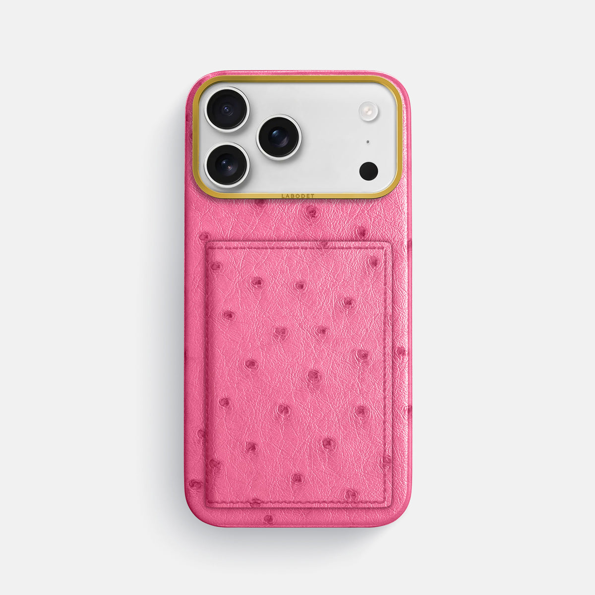 Bi-Fold Case For iPhone 17 Pro Max In Ostrich -1 | Pink-Gold