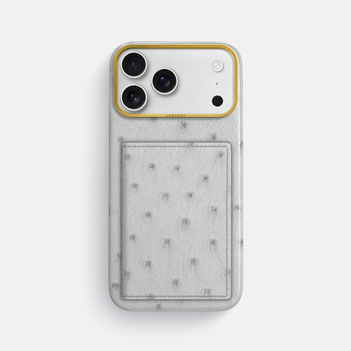 Bi-Fold Case For iPhone 17 Pro Max In Ostrich -1 | White-Gold