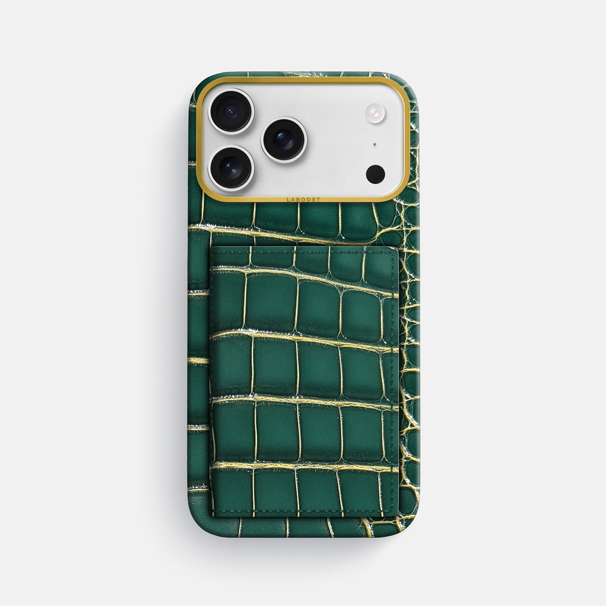 Bi-Fold Case For iPhone 17 Pro Max In Patina Alligator -1 | Cambridge-Gold