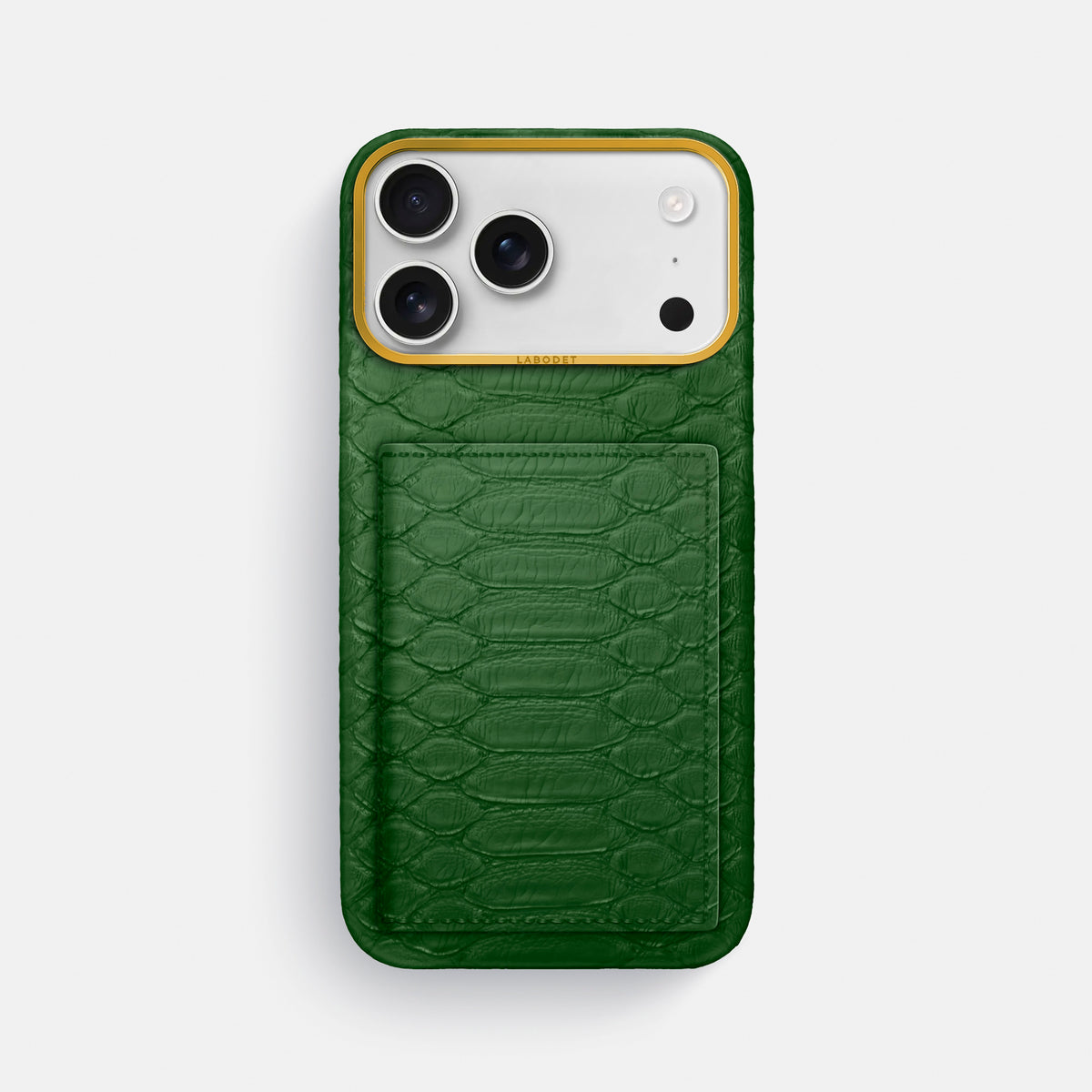 Bi-Fold Case For iPhone 17 Pro Max In Python -1 | Green-Gold