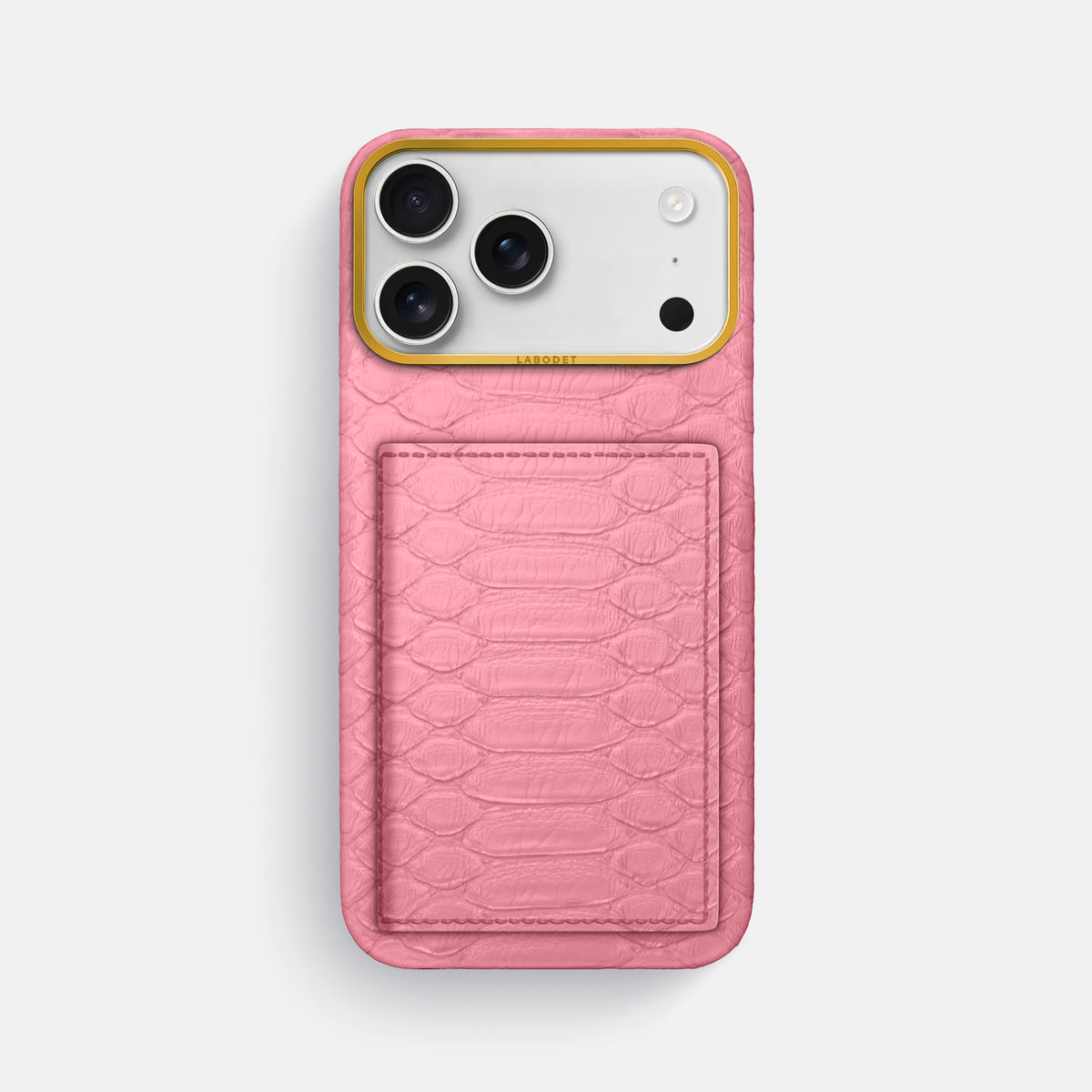 Bi-Fold Case For iPhone 17 Pro Max In Python -1 | Pink-Gold