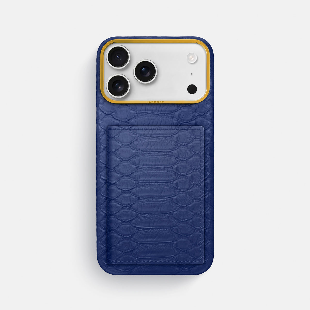 Bi-Fold Case For iPhone 17 Pro Max In Python -1 | Royal-Blue-Gold