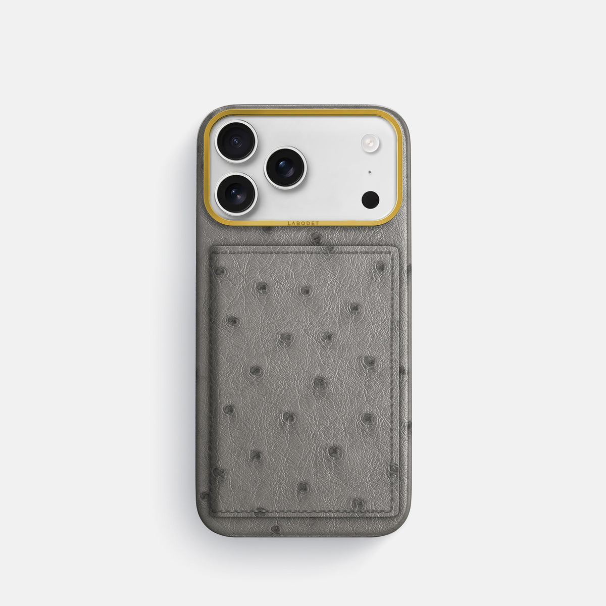 Bi-Fold Case For iPhone 17 Pro In Ostrich -1 | Grey-Gold