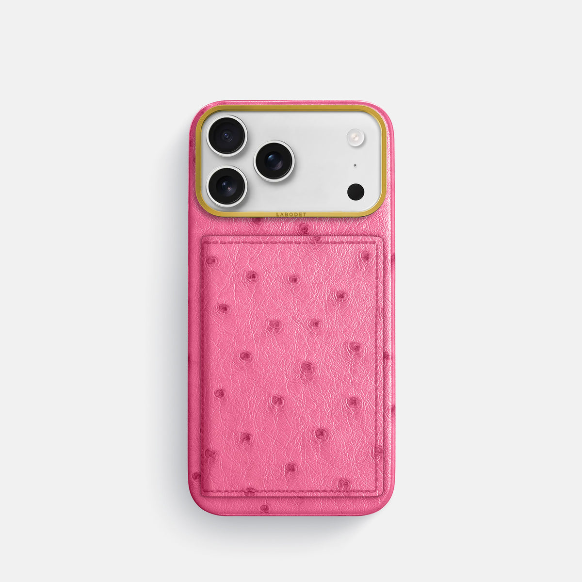 Bi-Fold Case For iPhone 17 Pro In Ostrich -1 | Pink-Gold