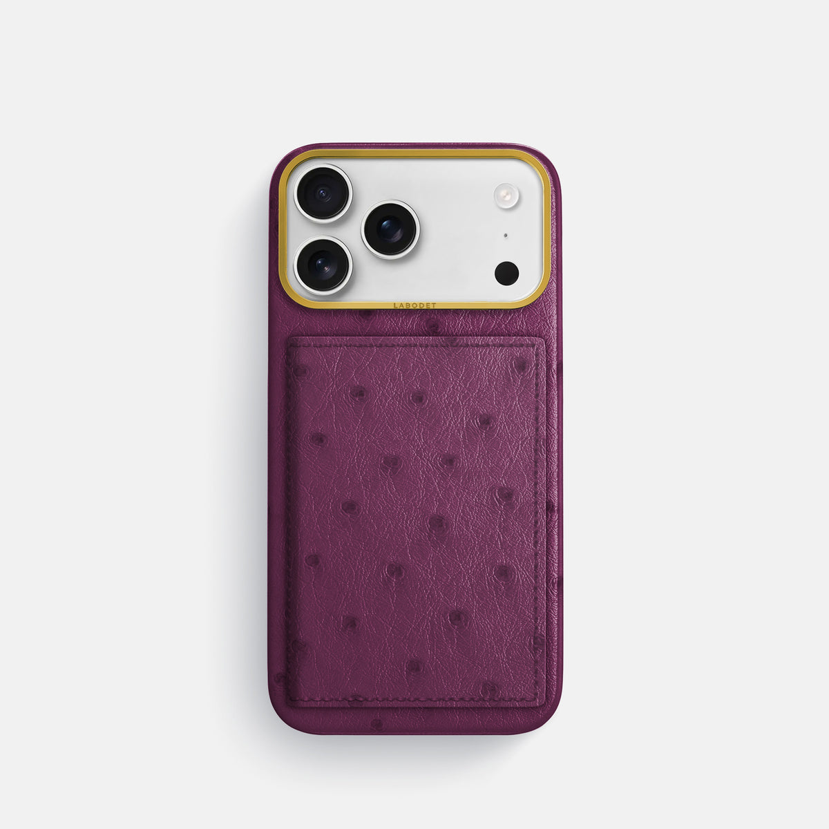 Bi-Fold Case For iPhone 17 Pro In Ostrich -1 | Purple-Gold
