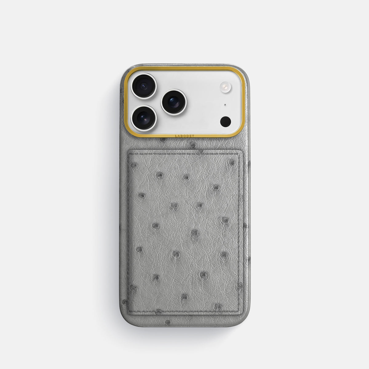 Bi-Fold Case For iPhone 17 Pro In Ostrich -1 | Silver-Gold