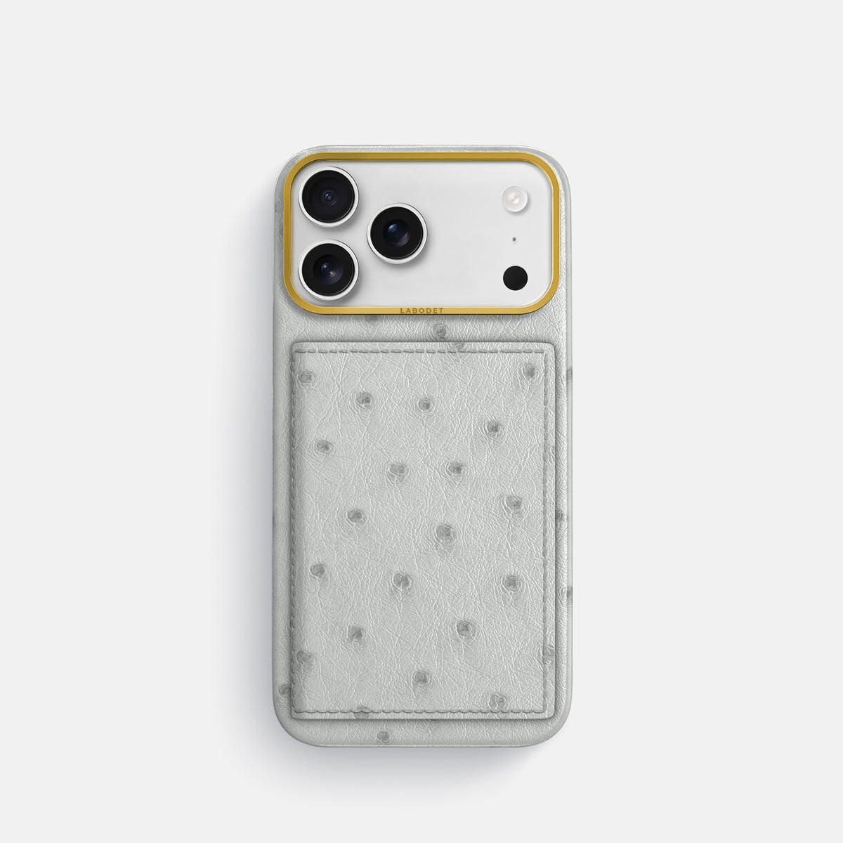 Bi-Fold Case For iPhone 17 Pro In Ostrich -1 | White-Gold
