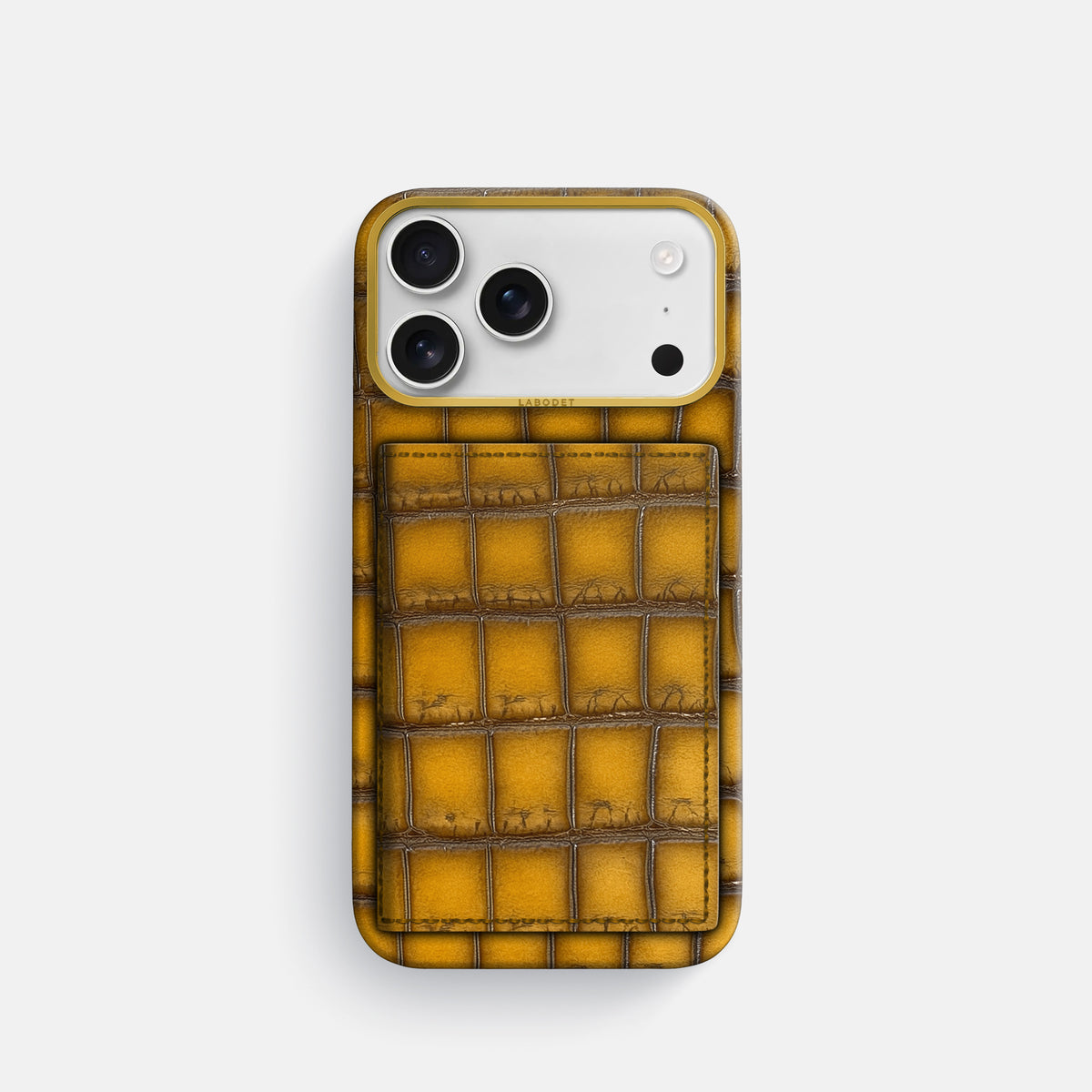 Bi-Fold Case For iPhone 17 Pro In Patina Alligator -1 | Sydney-Gold