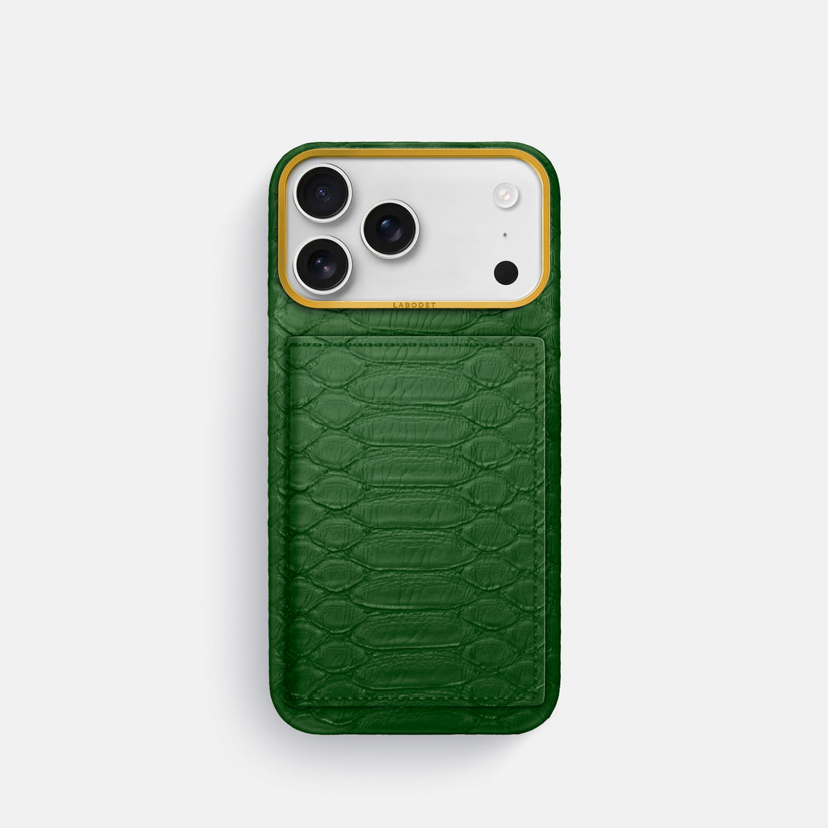 Bi-Fold Case For iPhone 17 Pro In Python -1 | Green-Gold